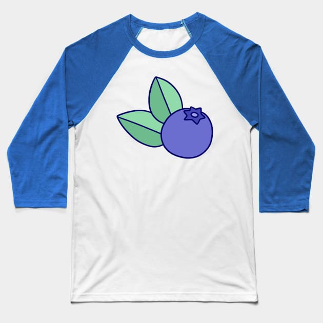 Blueberry with Two Leaves Baseball T-Shirt by saradaboru